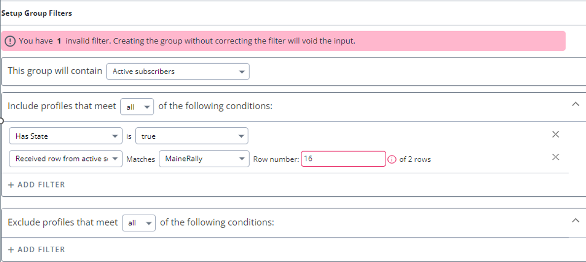 group filters